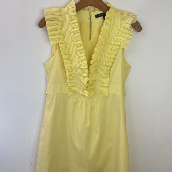 BCBG MaxAzria Yellow Ruffle Front Tie Waist Tank Dress - Picture 9 of 9